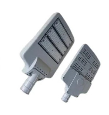 Luminária Pública LED Modular 150W Branco Quente 3000k Carcaça Cinza Iluminação Pública Poste de Rua