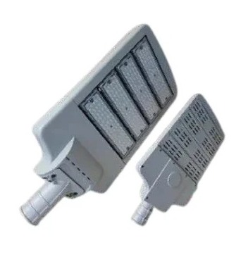 Luminária Pública LED Modular 200W Branco Quente 3000k Carcaça Cinza Iluminação Pública Poste de Rua