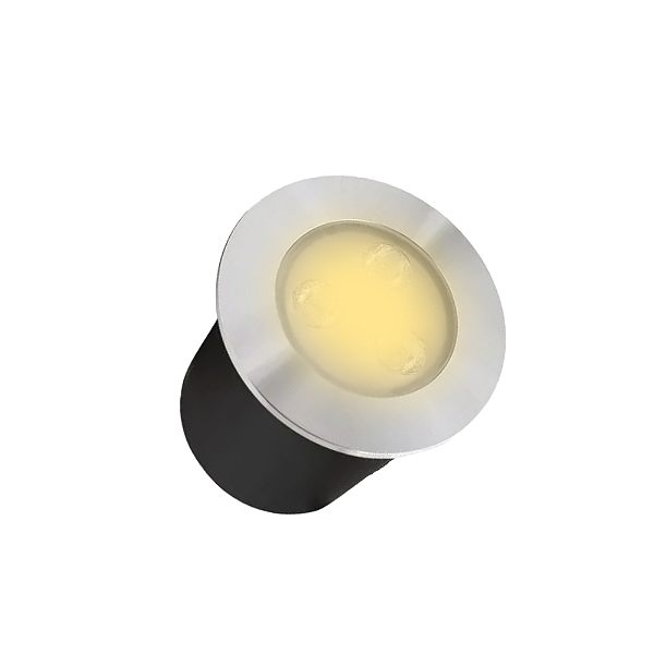 Spot Balizador LED 3W Embutir Para Chão Jardim, Piso e Escada Branco Quente IP67 A Prova D'Agua