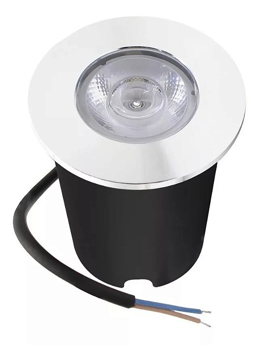 Spot Balizador LED 1W Embutir Para Chão, Jardim, Piso E Escada Branco Frio IP67 A Prova D'Agua