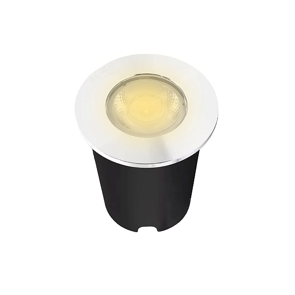 Spot Balizador LED 1W Embutir Para Chão Jardim, Piso e Escada Branco Quente IP67 A Prova D'Agua
