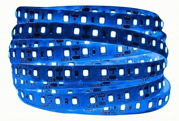 Fita LED 5 Metros 12v 3528 Azul 120 Leds Sem Silicone IP20 Sem Fonte