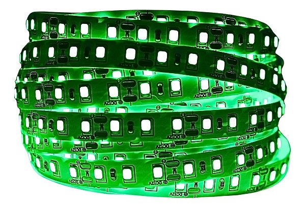 Fita LED 5 Metros 12v 3528 Verde 120 Leds Sem Silicone IP20 Sem Fonte