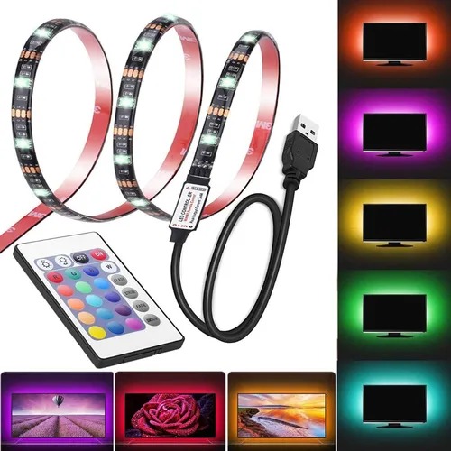 Fita LED Para TV 5050 3 Metros RGB Colorida Siliconada IP65 5v USB