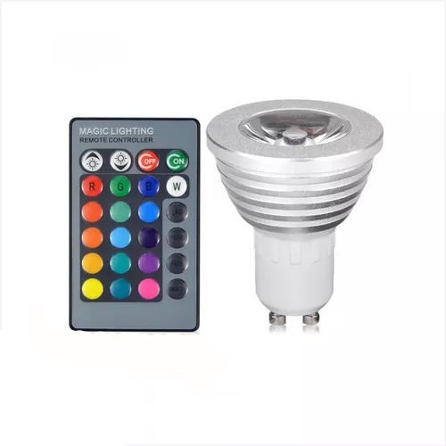 Lâmpada Dicroica 3W LED GU10 RGB Colorido