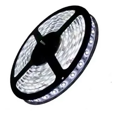 Fita LED 3528 60 LEDs Branco Frio Siliconada Prova D'água 5 Metros + Fonte