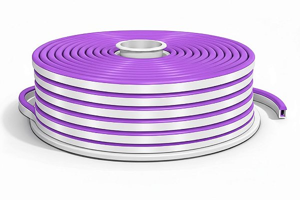 Fita LED 50 Metros 12v Mangueira Flexível Neon Roxo