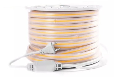 Fita Mangueira LED COB 110v 100 Metros Flexivel 320 LEDs Branco Quente 3000k