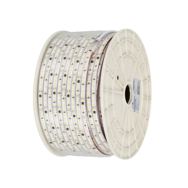 Fita LED 50 Metros 220v Slim 3528 120 LEDs 10W Por Metro Branco Quente 3000k