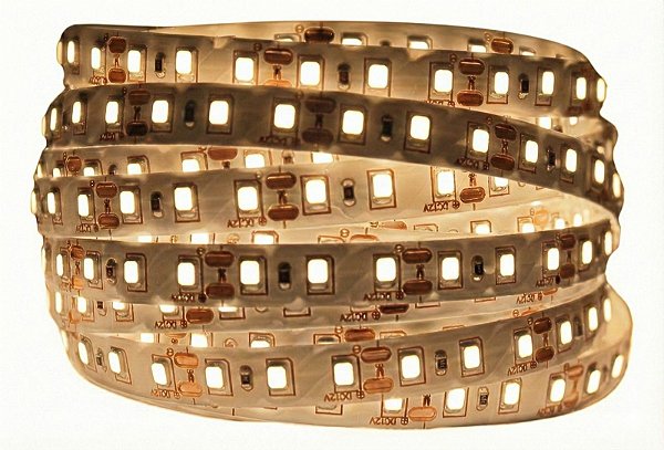 Fita LED 5 Metros 12v 3528 Branco Quente 120 Leds Sem Silicone IP20 Sem Fonte