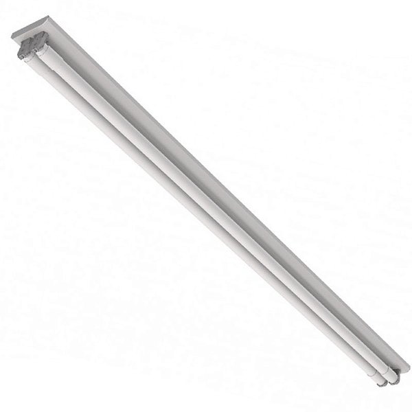 Luminária Calha Sobrepor Para Tubular 2x18/20W T8 120cm