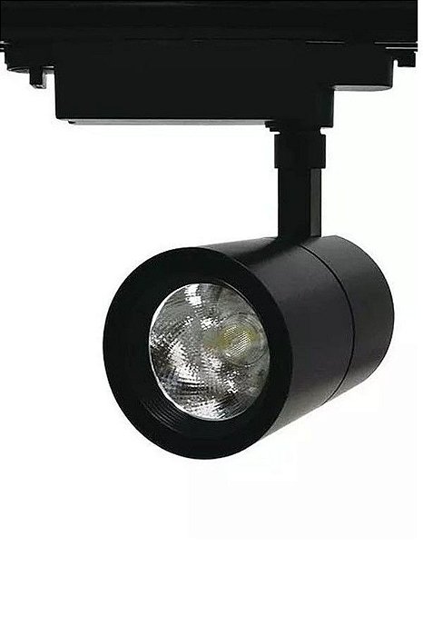 Spot 10W LED Preto para Trilho Eletrificado Branco Quente 3000k