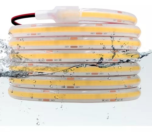 Fita LED 50 Metros Cob Rolo ip68 À Prova D'água 24v 8MM 320 LED Por Metro Branco Frio 6000K