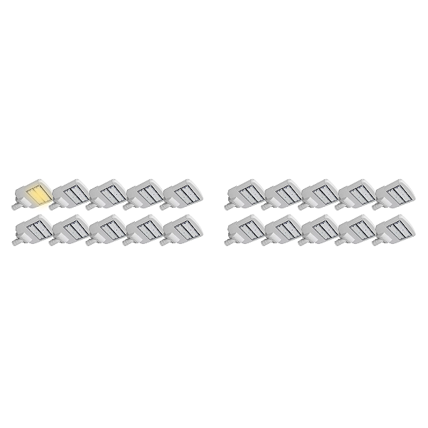Kit 20 Luminária Pública LED Modular 150W Branco Quente 3000k Carcaça Cinza Iluminação Pública Poste de Rua