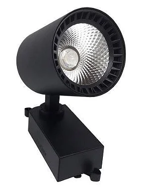 KIT 5 Spot 15W LED Preto para Trilho Eletrificado Branco Quente 3000k
