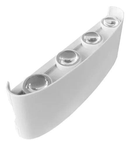 Luminária Arandela LED Meia Lua 8W A Prova D'agua IP66 8 Fachos Branco Quente 3000k Externa - Carcaça Branca