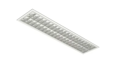 Luminária Comercial Aletada Embutir Para Tubular 60cm 2x9/10W