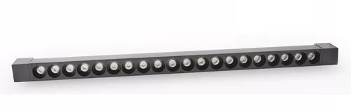 Luminária Spot Ribalta Pontual Led Para Trilho Eletrificado Barra Preto 25W Branco Quente 3000k