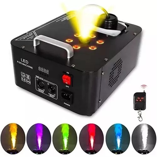 Maquina de Fumaça 1200w 9 LEDS RGB + Controle