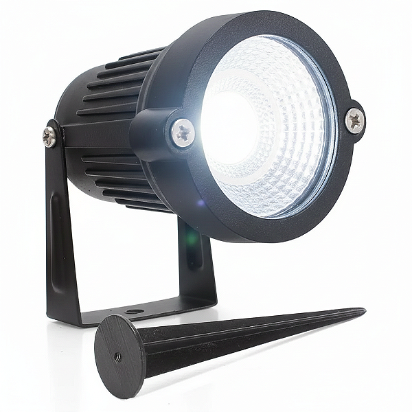 KIT 5 Luminária LED 3W Espeto De Jardim Cob Branco Frio Prova D'água