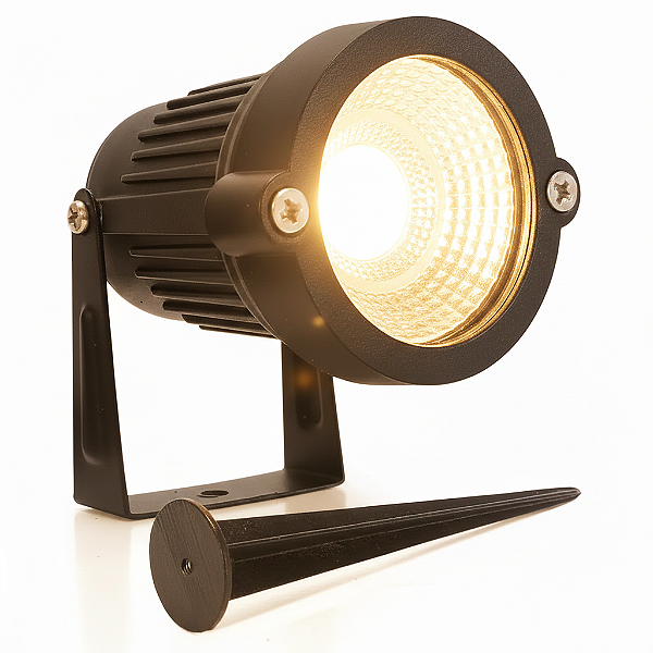 KIT 10 Luminária LED 3W Espeto De Jardim Cob Branco Quente Prova D'água