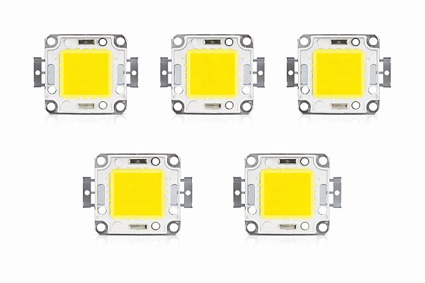 KIT 5 Chip de Reposição 50W LED para Refletor Branco Frio 6000k