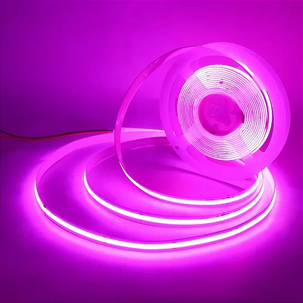 Fita LED 5 Metros Cob 3528 12v 320 Leds IP20 Rosa