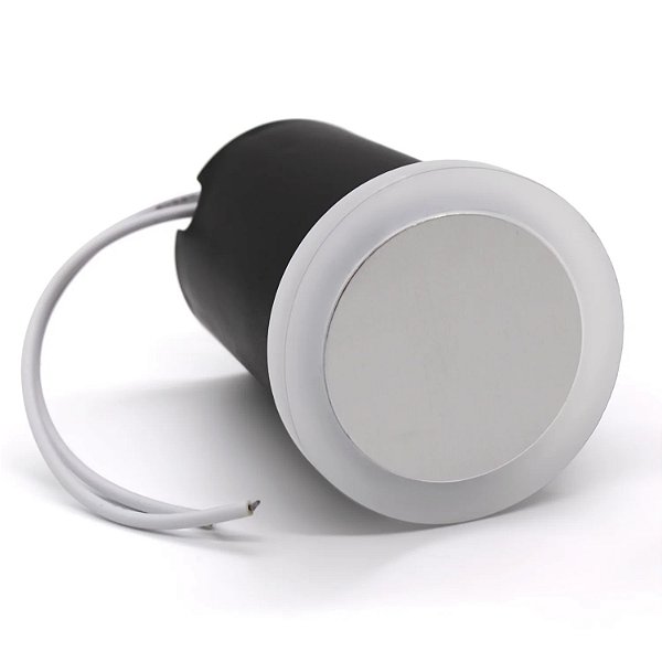 Balizador Mirror LED Redondo 1W Embutir Para Chão Jardim e Piso IP67 A Prova D'Agua Branco Quente - 3000k