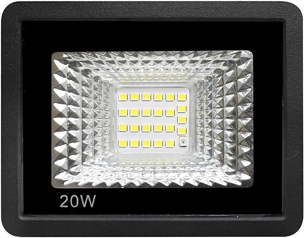 Refletor Holofote LED 20W Com Sensor De Presença Fotocélula Embutido Branco Frio 6000k