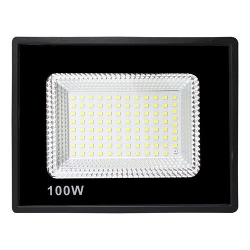 Refletor Holofote LED 100W Com Sensor De Presença Fotocélula Embutido Branco Frio 6000k
