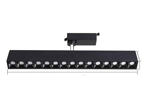 Spot Para Trilho Eletrificado Preto 30W Com LED Pontual Branco Quente 3000K