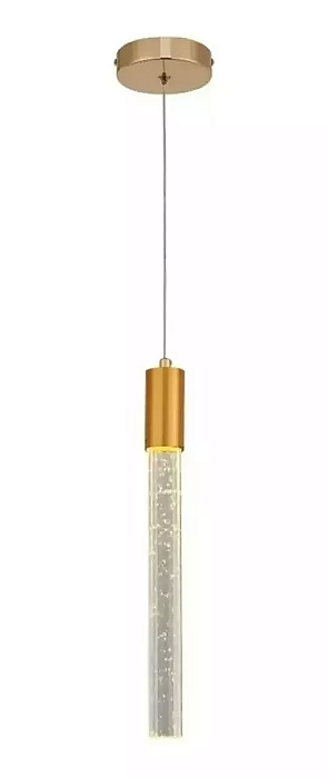 Luminária Pendente Cilíndrico Bolhas de Cristal Led - 3 Cores