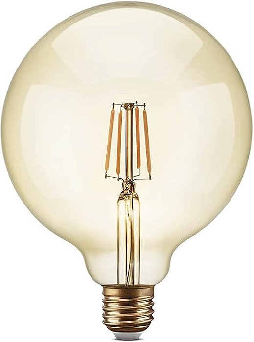 Lâmpada LED 4W Globo G125 Vintage Carbon Filamento Branco Quente 2200k