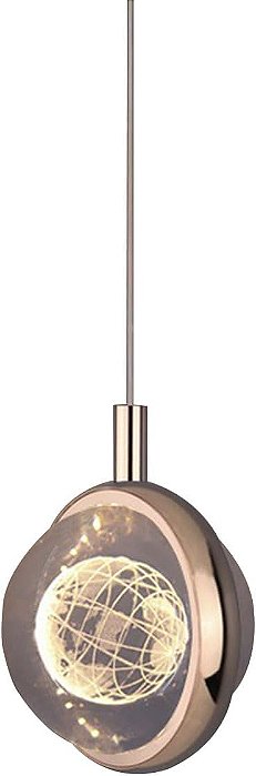 Pendente Lustre Globo Planeta Dourado 3 Cores