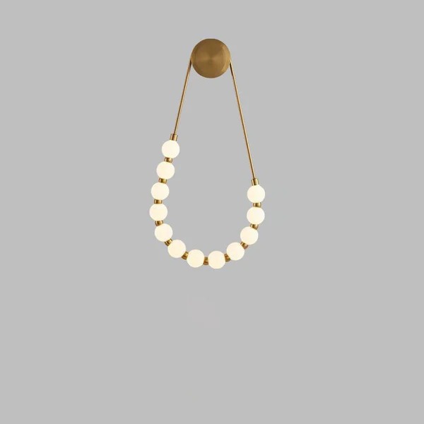 Luminária Arandela LED Colar Dourado Cristal Branco Quente 3000k