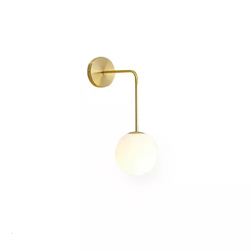 Luminária Arandela LED Inclinada Alumínio Dourado AR25 Globo 3 Cores