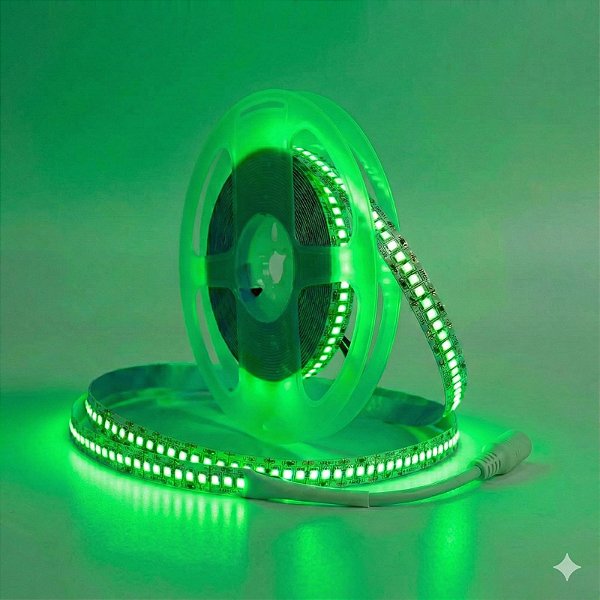 Fita LED 5 Metros 12v 3528 240 Leds Sem Silicone IP20 Verde