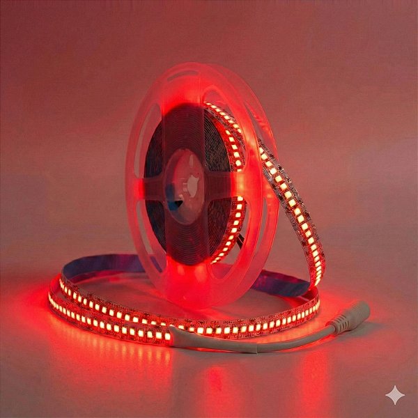 Fita LED 5 Metros 12v 3528 240 Leds Sem Silicone IP20 Vermelho