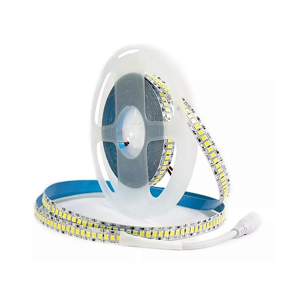 Fita LED 5 Metros 12v 3528 240 Leds Sem Silicone IP20 Branco Quente 3000K