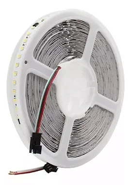 Fita LED Digital Endereçável 3528 10 Metros 24v 120 Leds IP20 Branco Quente 2500k