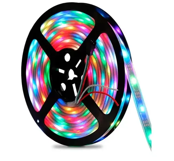 Fita LED 5 Metros 2811 12v Digital 30 Leds Siliconada IP67 RGB