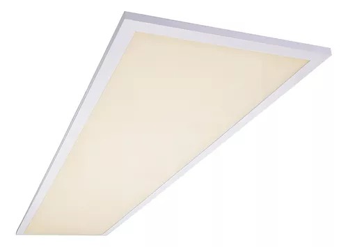 KIT 5 Luminária Plafon Led 48w 30x120 Retangular Embutir Branco Quente 3000k