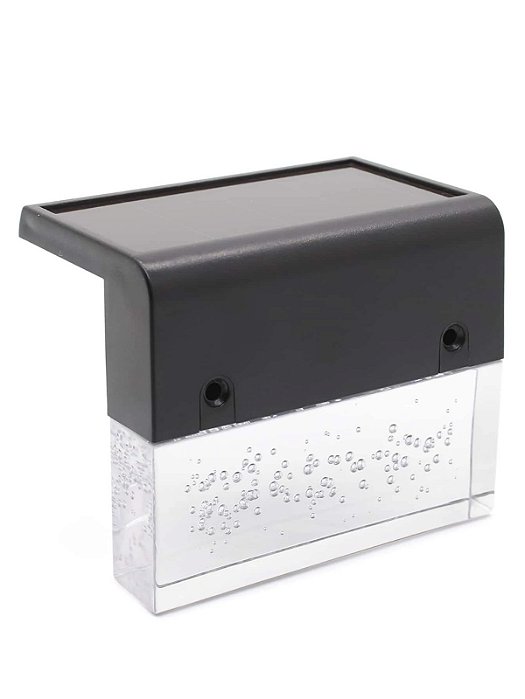 Luminária Arandela Solar LED Para Pisos Escadas Paredes Corredores Externa RGB + Branco Quente