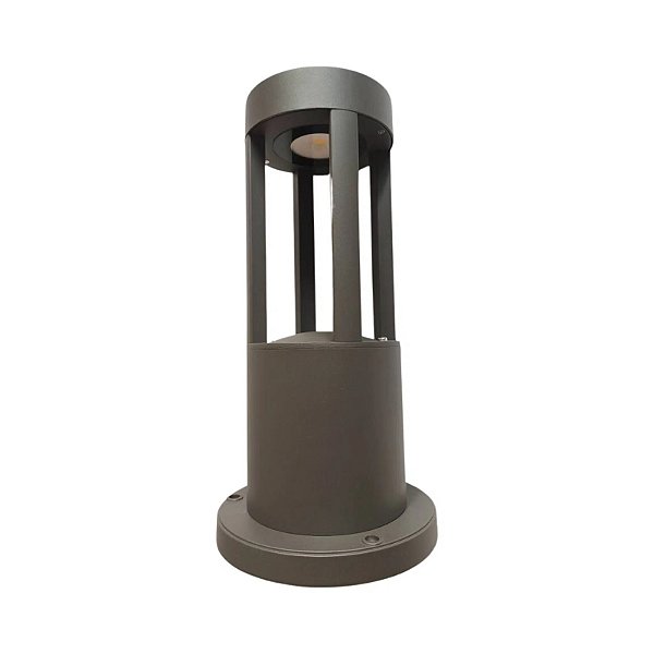 Luminária LED Momo Vintage Balizador Redondo 10W Preto Para Jardim Posto Bivolt a Prova d'água IP67 Branco Quente 3000k