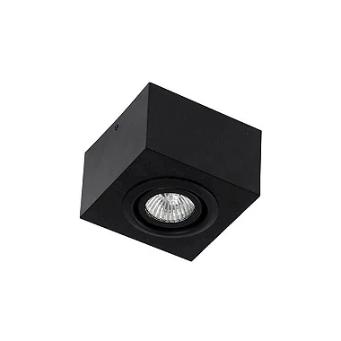 Kit 20 Spot Plafon MR16 Quadrado Sobrepor 1 Encaixe GU10 Preto