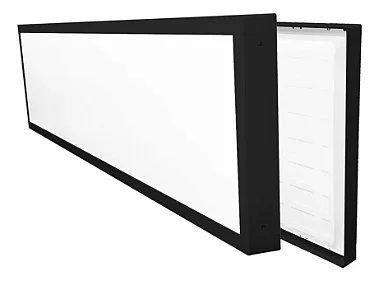 Kit 5 Luminária Plafon Led 48w 30x120 Retangular Sobrepor Branco Frio 6000k Borda Preta