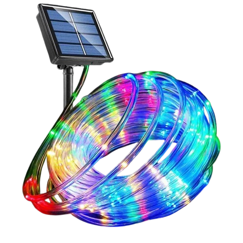 Pisca Pisca Solar Colorido Impermeável 100 LEDs 10 Metros Com Controladora