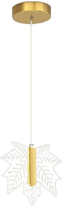 Lustre Pendente LED Folha De Bordo Gold Branco Quente 3000K