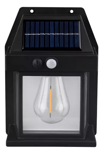 Luminária Arandela Solar Com Lâmpada LED De Parede Externa Com Sensor 3 Funções