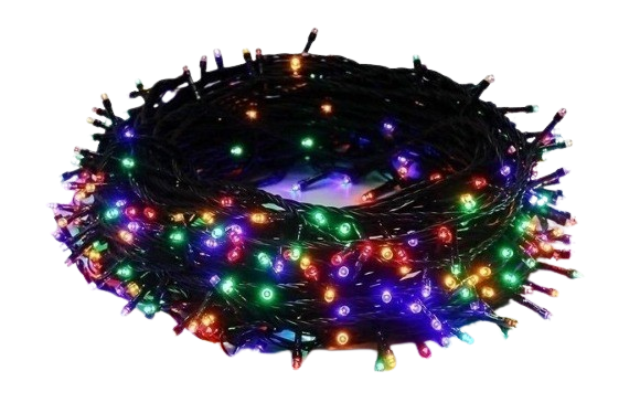 Kit 10 Pisca Pisca Cordão 100 LEDs Fio Preto 9 Metros 110v - Colorido
